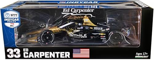 Miniatura 2 de Dallara IndyCar #33 Ed Carpenter Bitnile Ed Carpenter Racing NTT IndyCar Series (2023) 118 Modelo de automóvil fundido a presión por Greenlight 11216