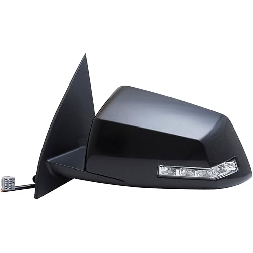 Fit System 62128G Driver Side Mirror for Chevy Traverse, GMC Acadia, Saturn Outlook, 2nd Design, Textured Black & PTM, w/Turn Signal, Foldaway, Heated Power