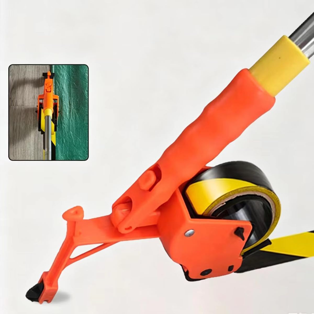Huba Applicatore di nastro adesivo per pavimenti resistente, con rullo, per PVC, PE, pellicole EVA fino a 6,5 cm di larghezza, per uso domestico e ufficio