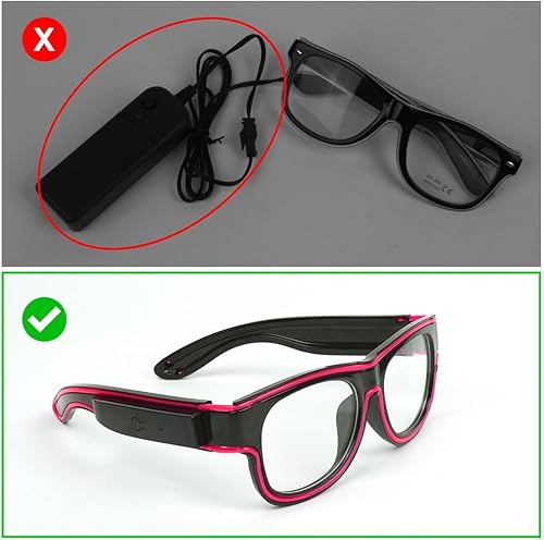 Miniatura 5 de Ainiv Gafas de luz inalámbrica, 3 modos, LED luminosas, que brillan en la oscuridad, para fiestas, DJ, EDM, Halloween, Navidad