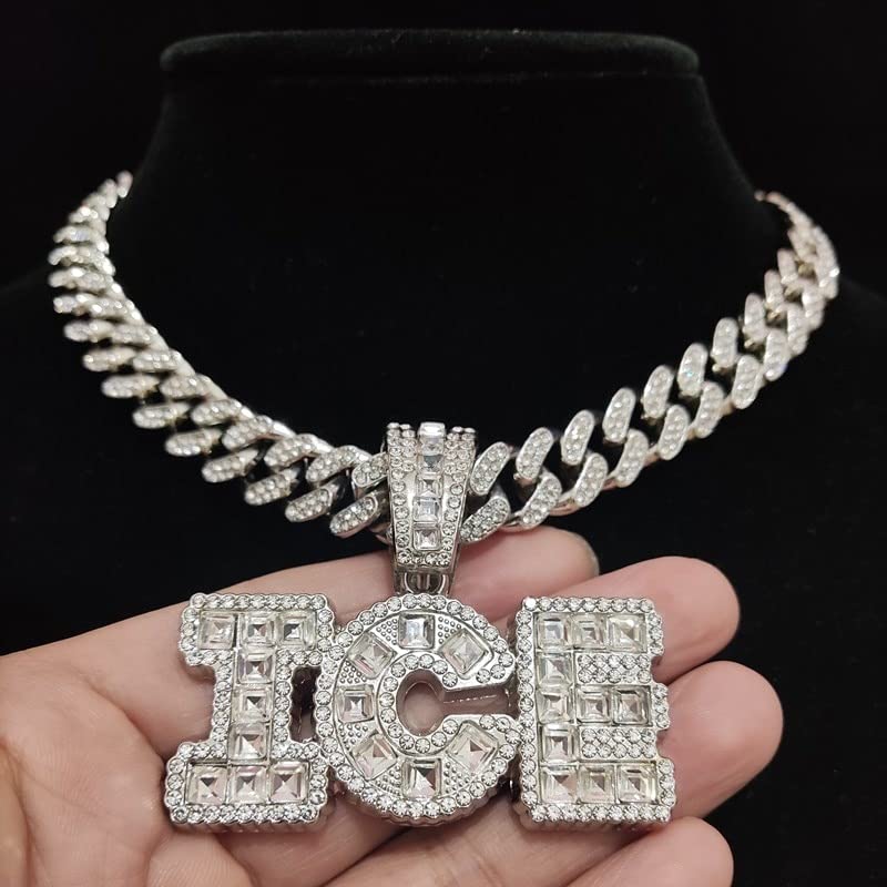 Amazon.com: Men Women Hip hop Letter ICE Pendant Necklace With
