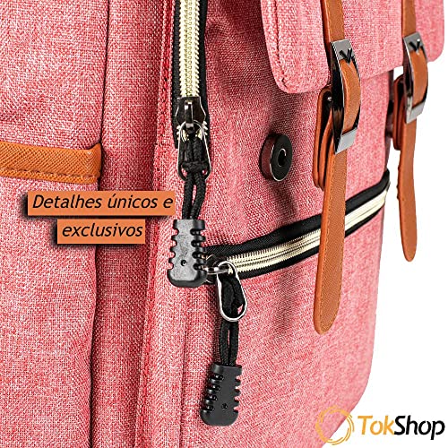 Mochila Notebook Feminina impermeável de 15.6 Polegadas Executiva Resistente com Costado Ergonômico