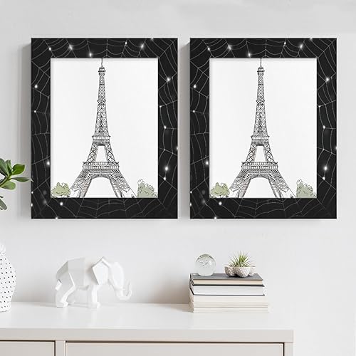 Miniatura 6 de Marco de fotos de madera de 8 x 10 pulgadas con diseño de araña, para colgar en la pared, marco de fotos para colgar en la pared, exhibición de