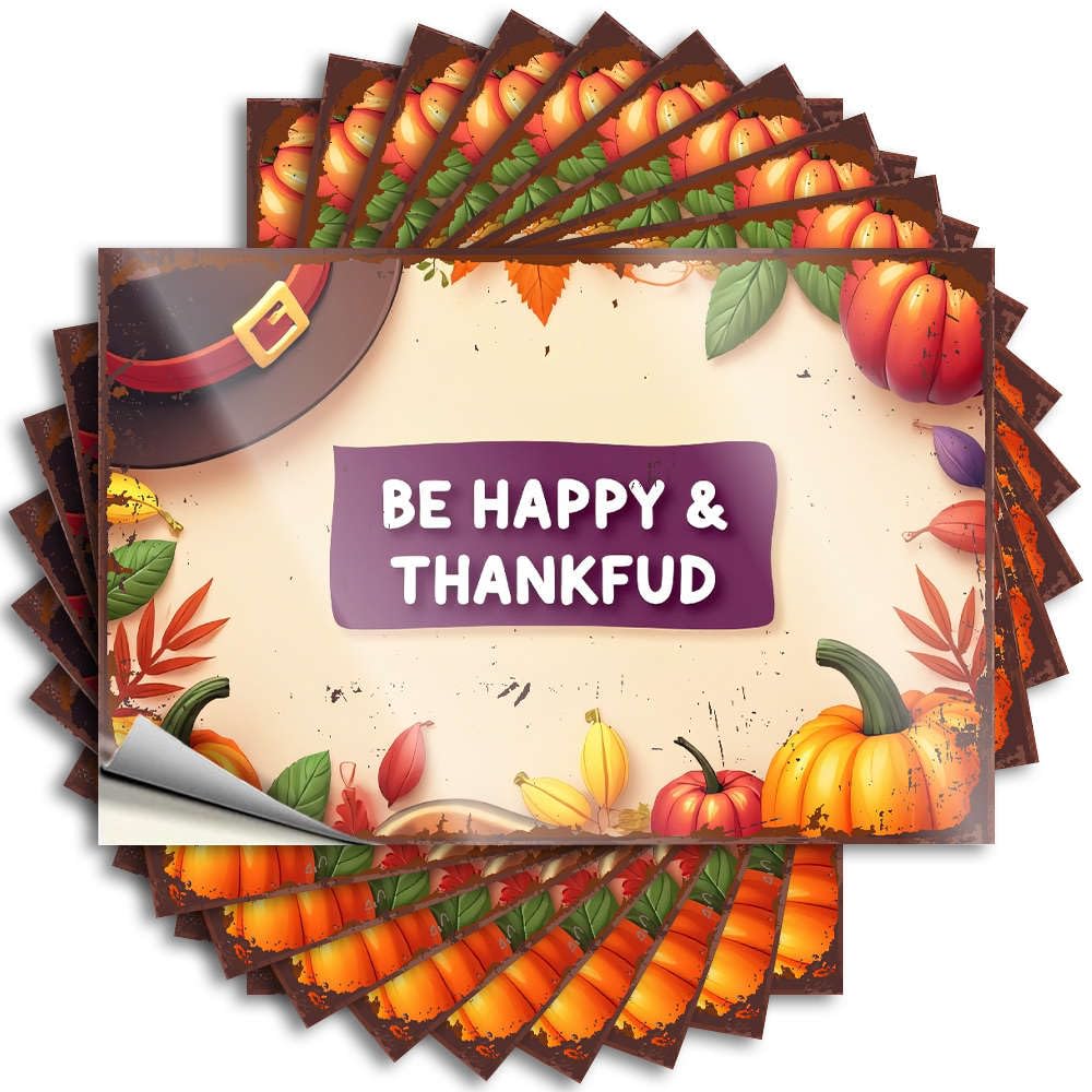 Stickers Encouraging Playroom Decor Case Be Happy & Thankful - No Residue Decals for Diatomaceous(12X18CM)