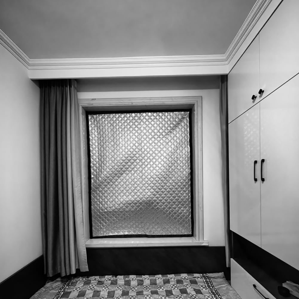 Generico Kit de Aislamiento de Ventana,60 90 150cm Película Térmica Gruesa para Ventanas contra El Frío, Kit De Sellado De Ventanas,Protección contra Corrientes De Aire Y Humedad(90x130cm)