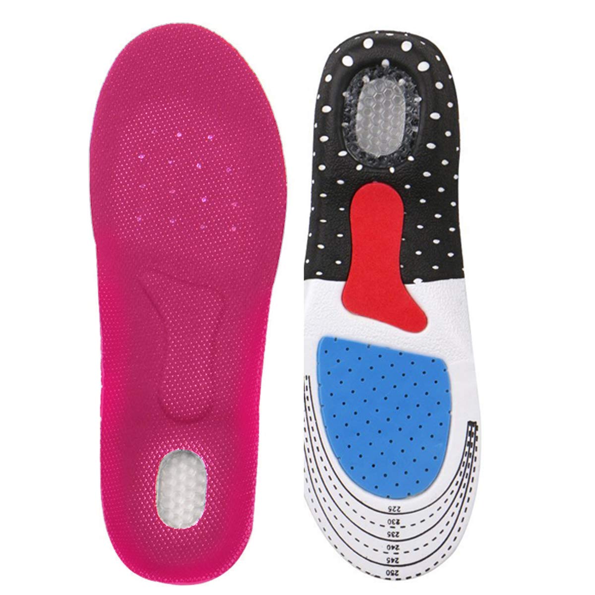 Pindia Arch Support Shoe Pad Insole Orthotic Cushioning For Foot Relaxation & Plantar Fasciitis (1 Pair For Men, White & Black)