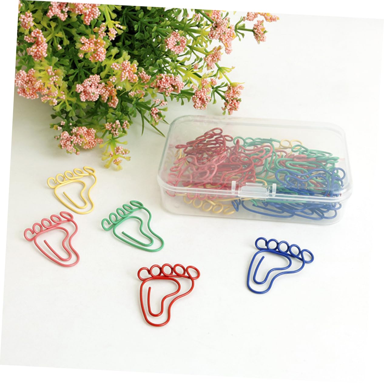 300pezzi Fermagli Per Carta Forma Di Piedino Accessori Per Ufficio Divertenti e Decorativi Clip Metalliche Per Organizzazione Documenti e Memo Misura Leggera e Pratica Per Casa e