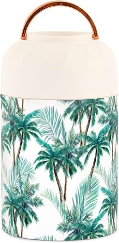 Miniatura 2 de Summer Palm Trees Food Jar with Spoon Stainless Steel Vacuum Insulated Food Container 17 oz Food Thermos for Adults