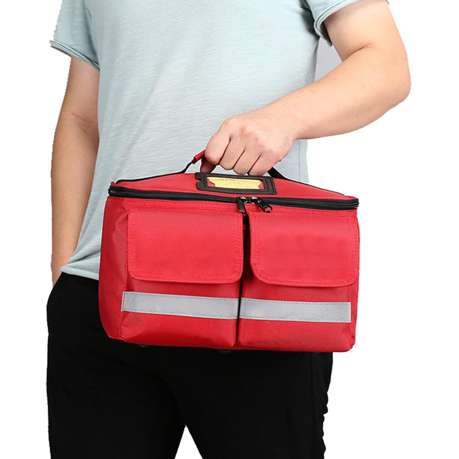 Trousse de Premiers Secours Sac à Main D'Urgence Organisateur Multiple Compartiments Imperméable Résistant à L'Usure pour Maison Voiture Bureau Extéri, Rouge