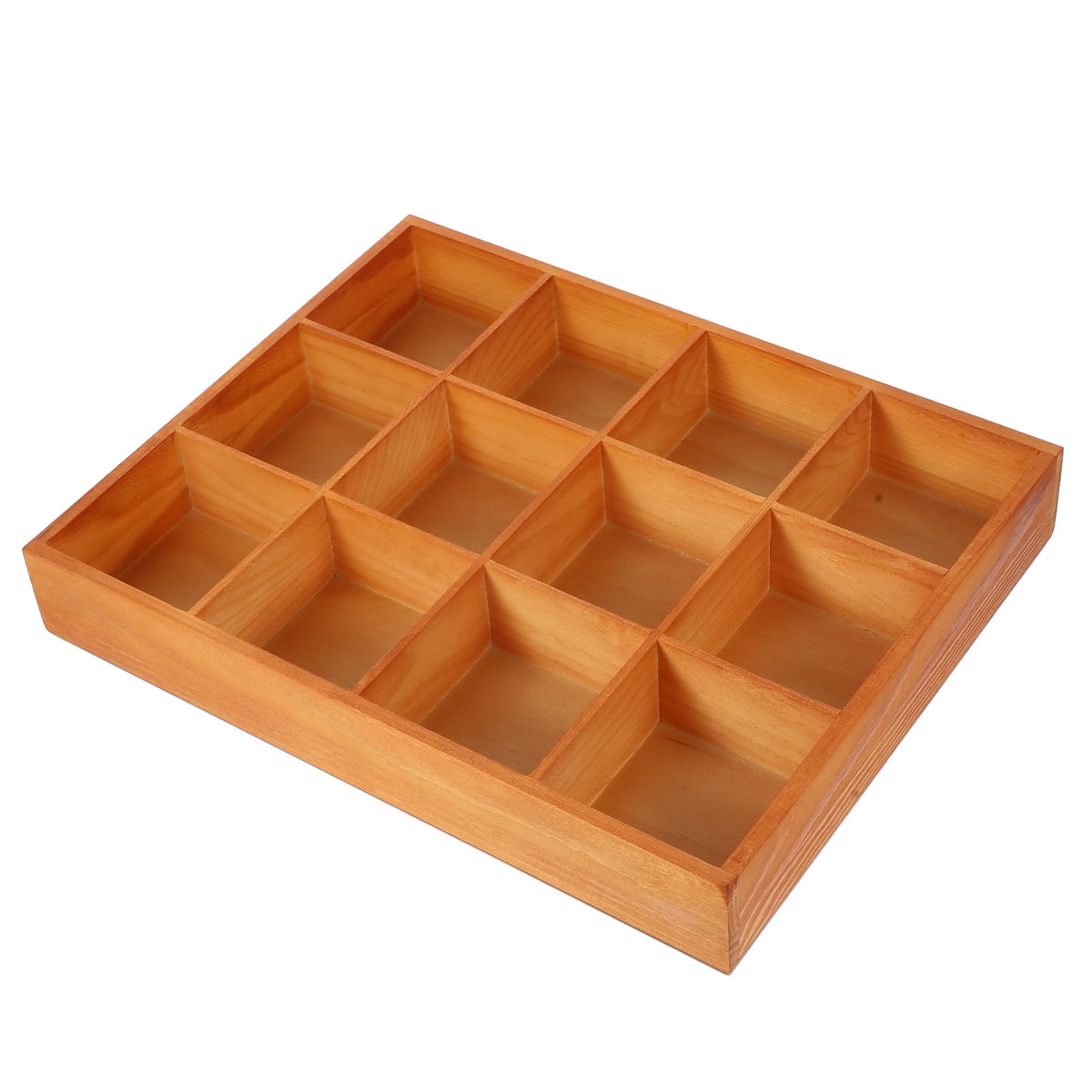 Organizer Scatola Portaoggetti 12 Scomparti Biancheria in Legno per Aperta Multicompartment per Calzini e Indumenti, per Armadio e Scrivania