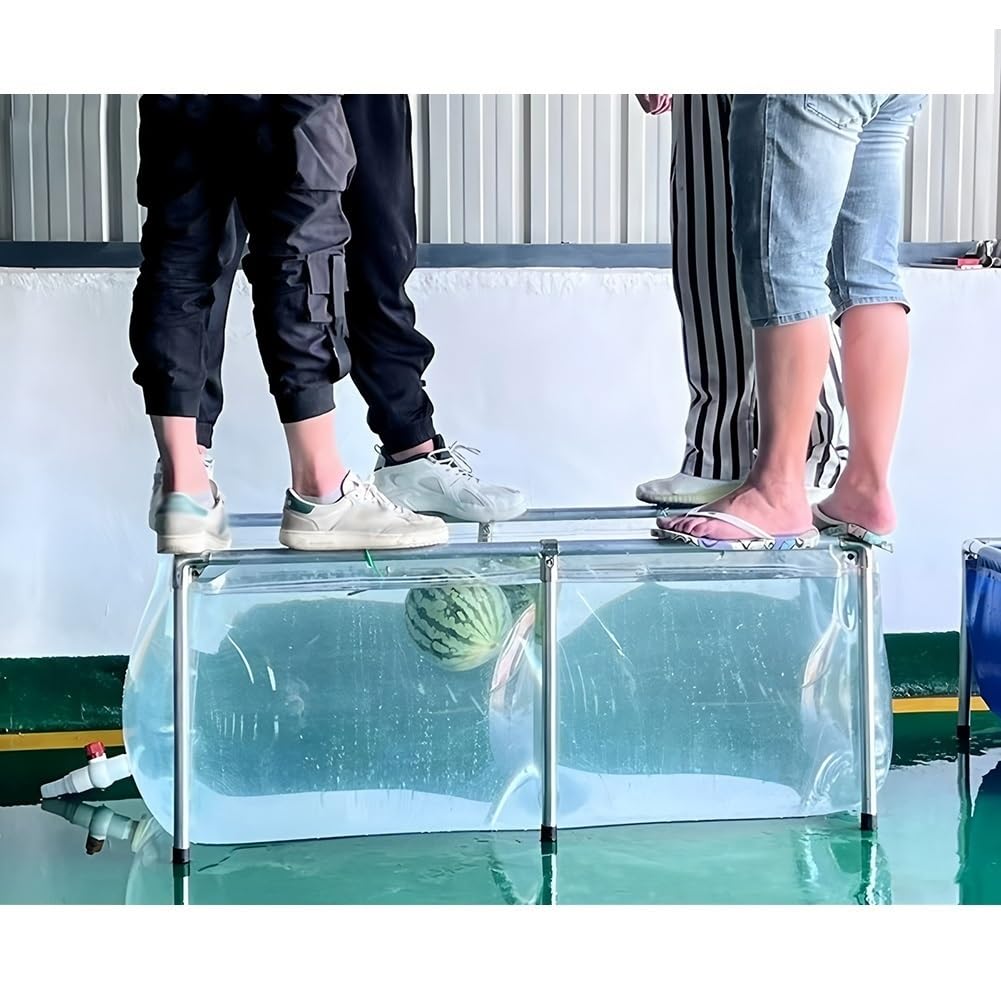 Lar C Bassin à poissons en PVC avec vanne de vidange et support – Assemblage facile – Étang à carpes koï hors sol pour jardin extérieur, parfait pour observer les carpes koï et les poissons, léger