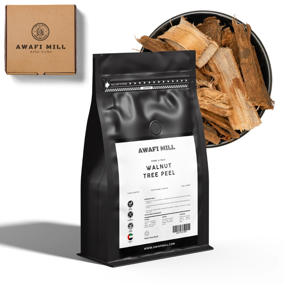AWAFI MILL Dandasa Datun (Walnut Tree Peel, Juglans regia) | Traditional Oral-Care Cosmetic for Gentle Tooth Polishing & Natural Lip Tint - Pack of 6 Strip