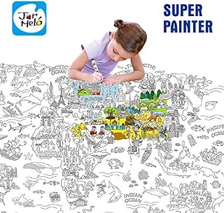 Jar Melo Super Painter;Giant Coloring Poster; The World; Doodle Art for Children; 45.3"
