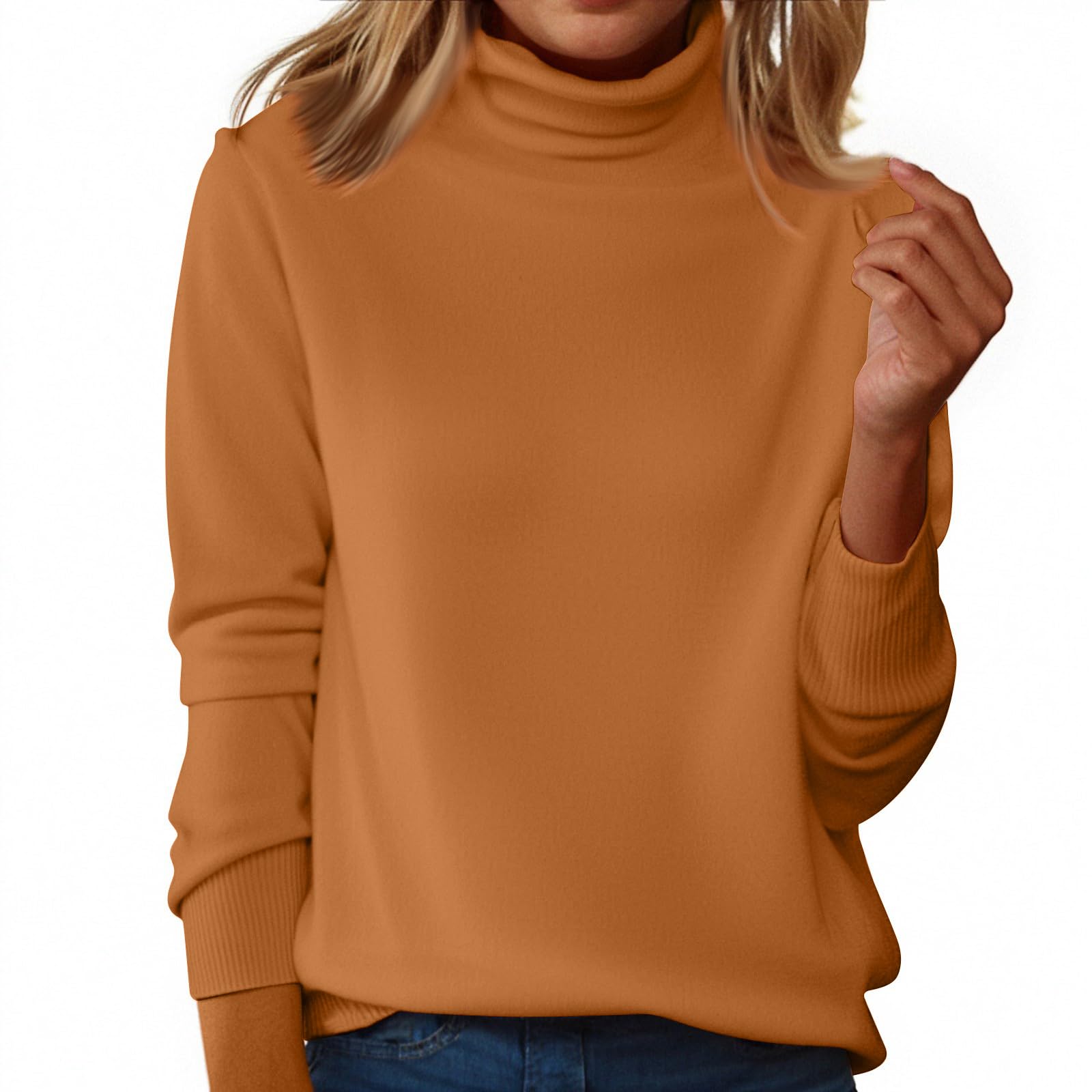 Turtle Neck Sweater for Women Winter Warm Wool Knit Sweater Casual Long Sleeve Pullover Turtleneck Cashmere Sweaters