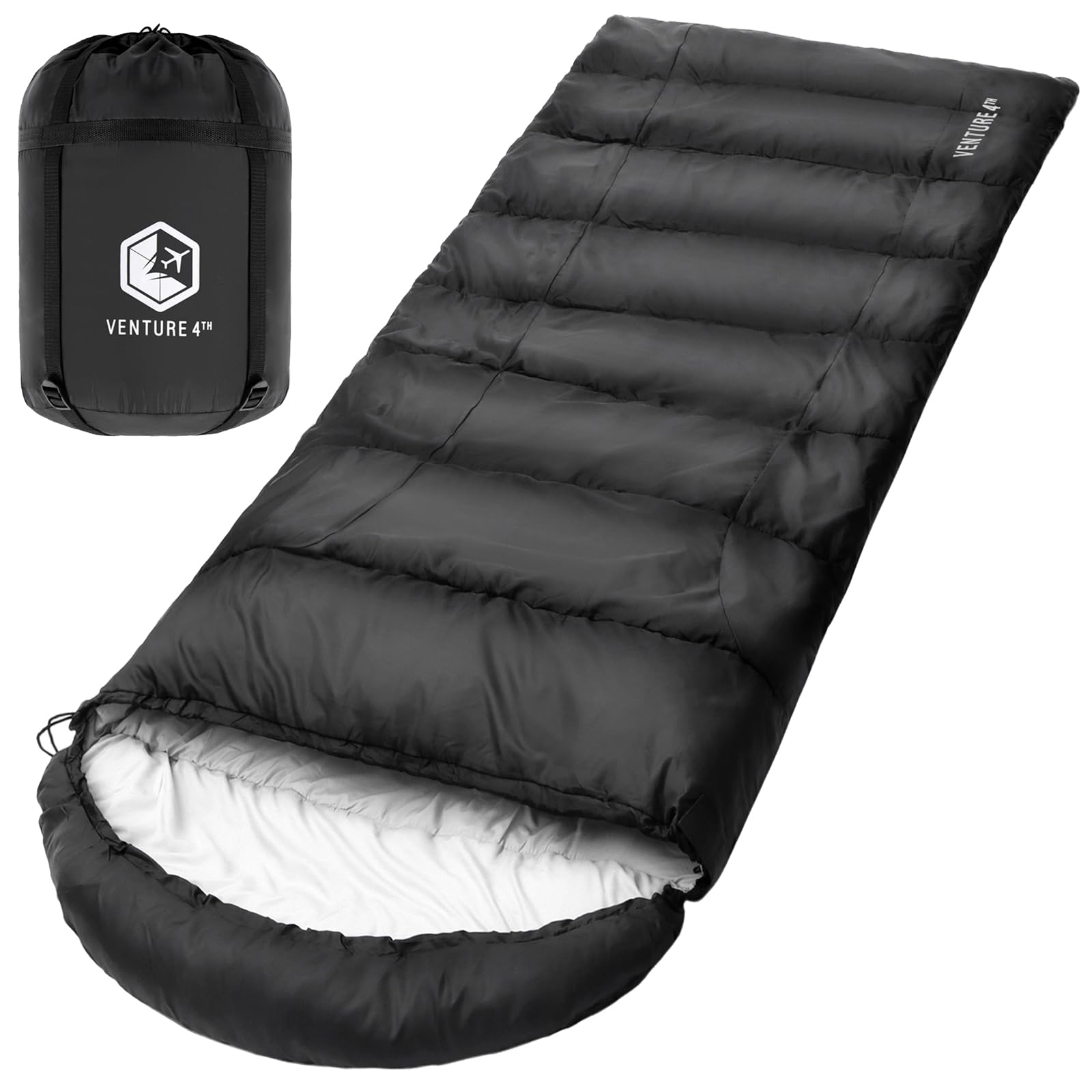VENTURE 4THBackpacking Sleeping Bag – XXL, Double and Single Sizes - Lightweight Warm & Cold Weather Sleeping Bags for Adults, Kids & Couples – Ideal for Hiking, Camping & Outdoor Adventures