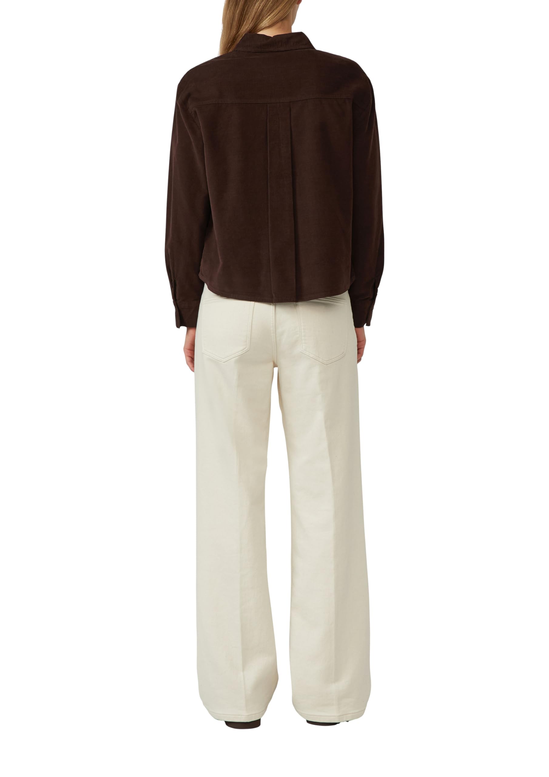 s.Oliver Damen Bluse – Feincord, Relaxed Fit, Hemdkragen