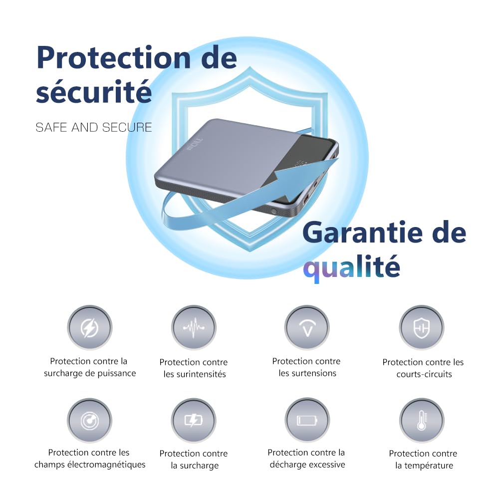 Batterie Externe 30000mAh 111Wh|USB-A&USB-C entrée/Sortie|Charge Rapide PD 110W|4 appareils simultanés|Écran LCD|Compatible iOS,Smartphone,Tablette,Console,Montre|Voyage Urgence,Noir