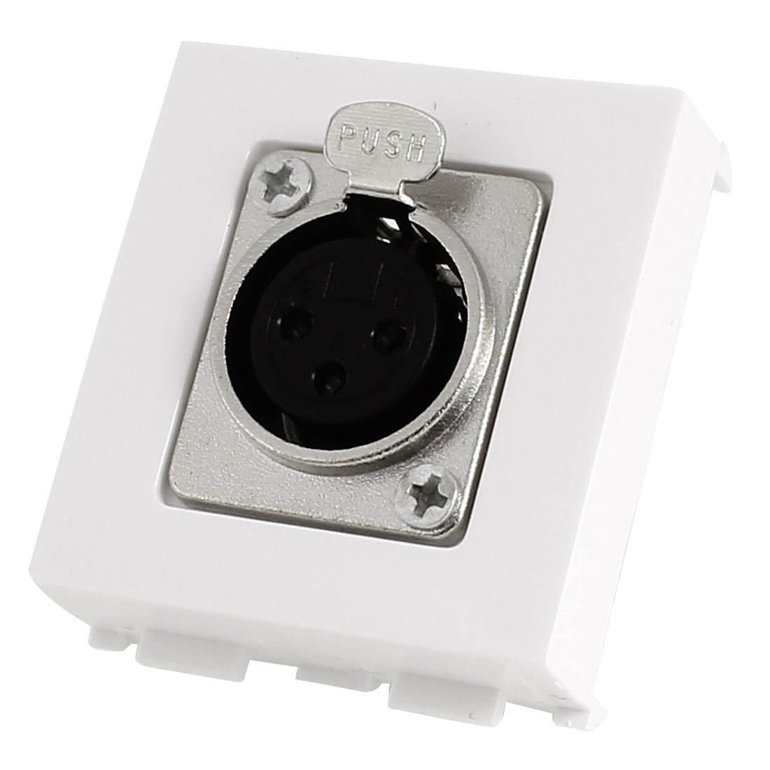 White Microphone Speaker XLR 3P Female Chassis Panel Mount Connector (id: f59 707 282 32e c6d (id: f59 707 282 32e c6d