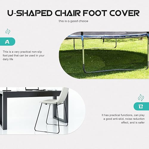 Miniatura 8 de Deslizadores de piso en forma de U 25 piezas de 0.748 in de plástico para silla de pie en forma de U deslizadores de piso tapas de tubería cubierta