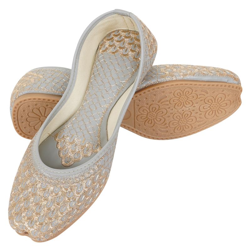 Image of DFR Women Juti | Embroidered Rajasthani Mojari Girls Shoe