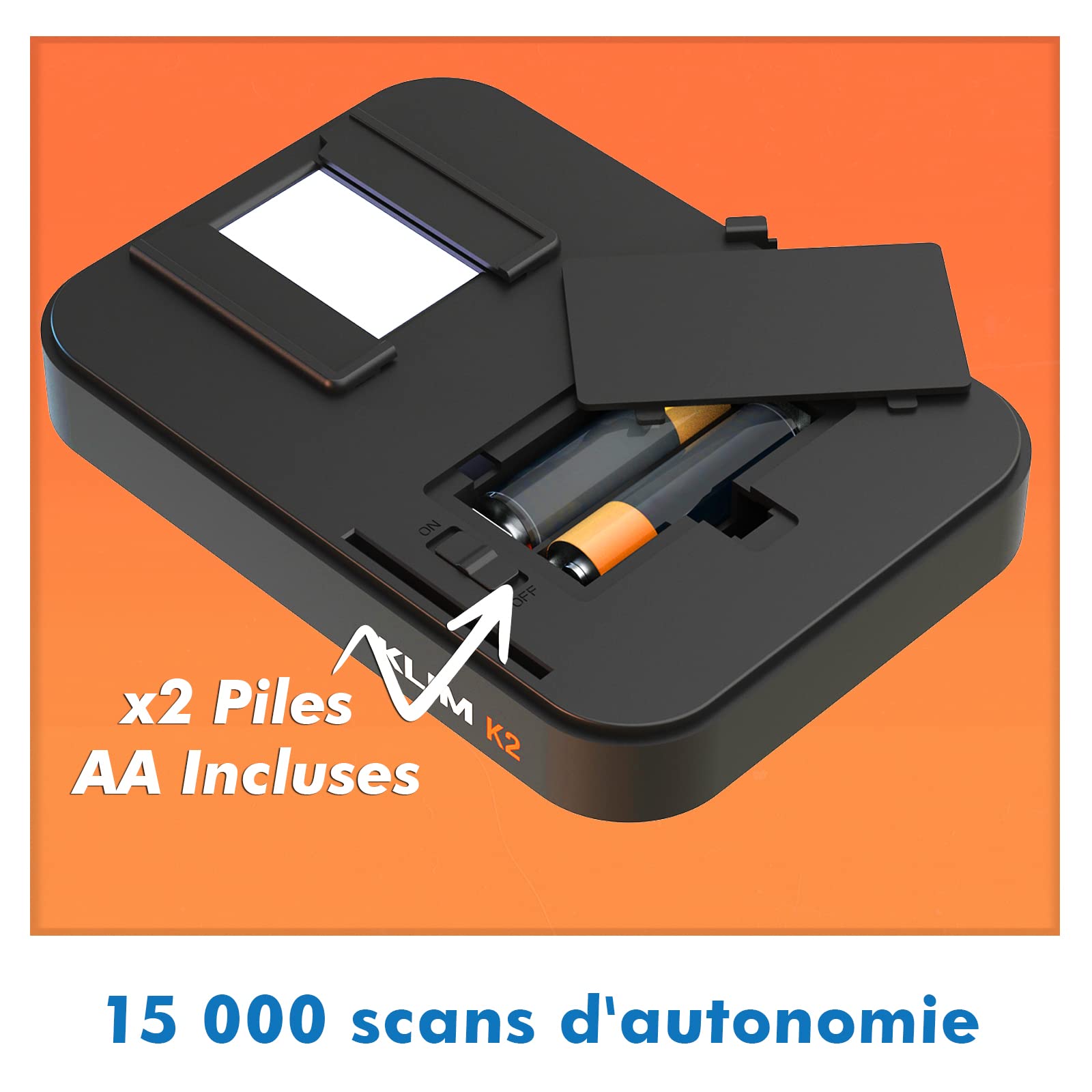 KLIM K2 Mobile Film Scanner 35mm + Free APP - Scanner Positif et négatif, Diapositives, Photos