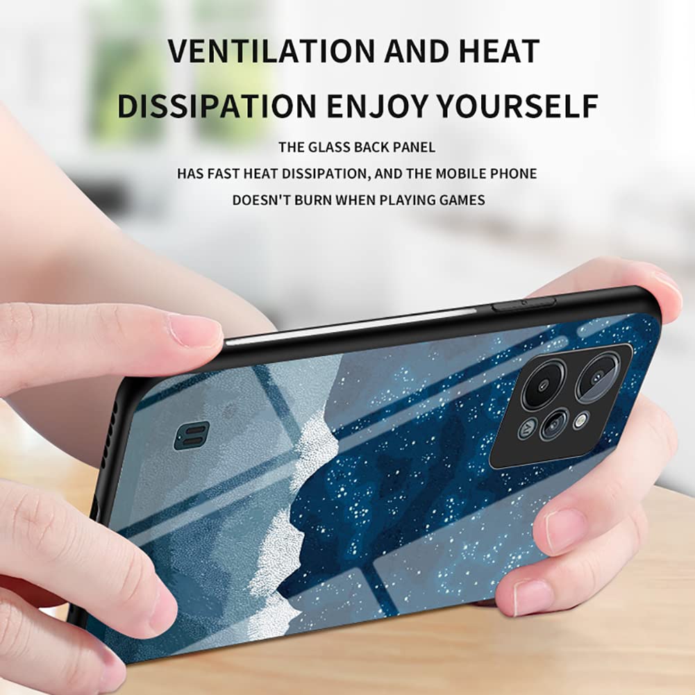 Custodia TIANYUE Per Realme C31 – Effetto Vetro Sfumato Rosa E Blu – Sottile E Protettiva