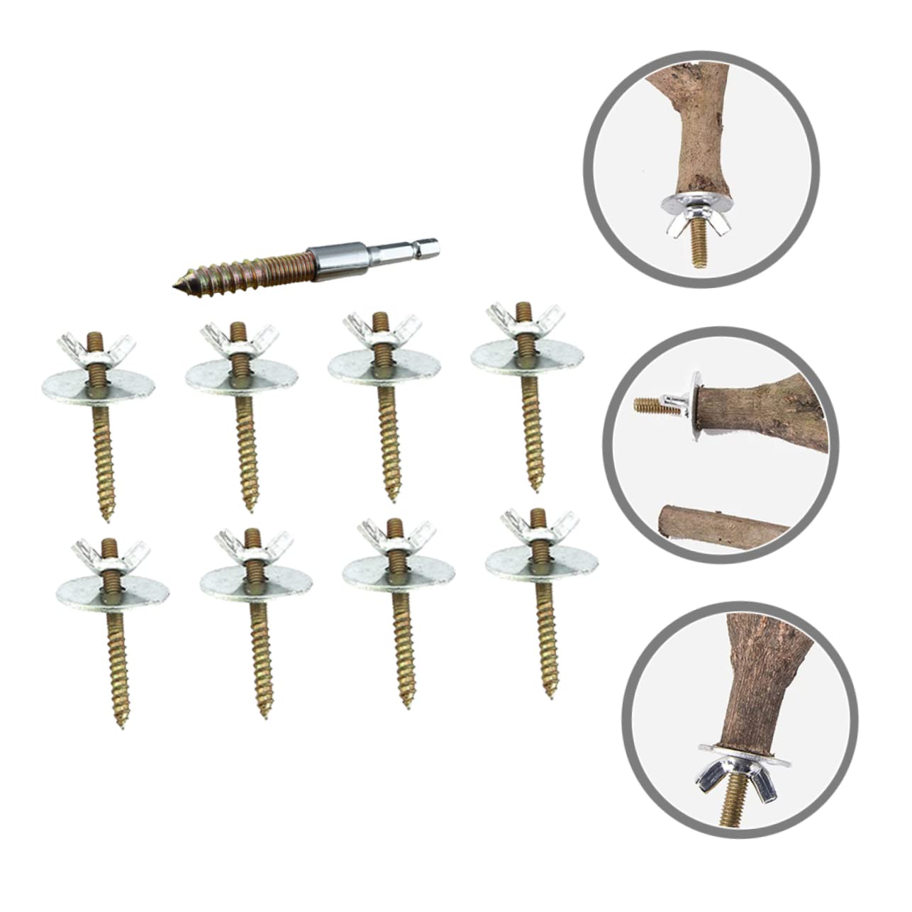 SUPVOX 1Set Bird Cage Perch Fixing Accessories Screw Kit for Bird Stand with Gaskets Versatile Bird Cage Hardware for Secure Perching