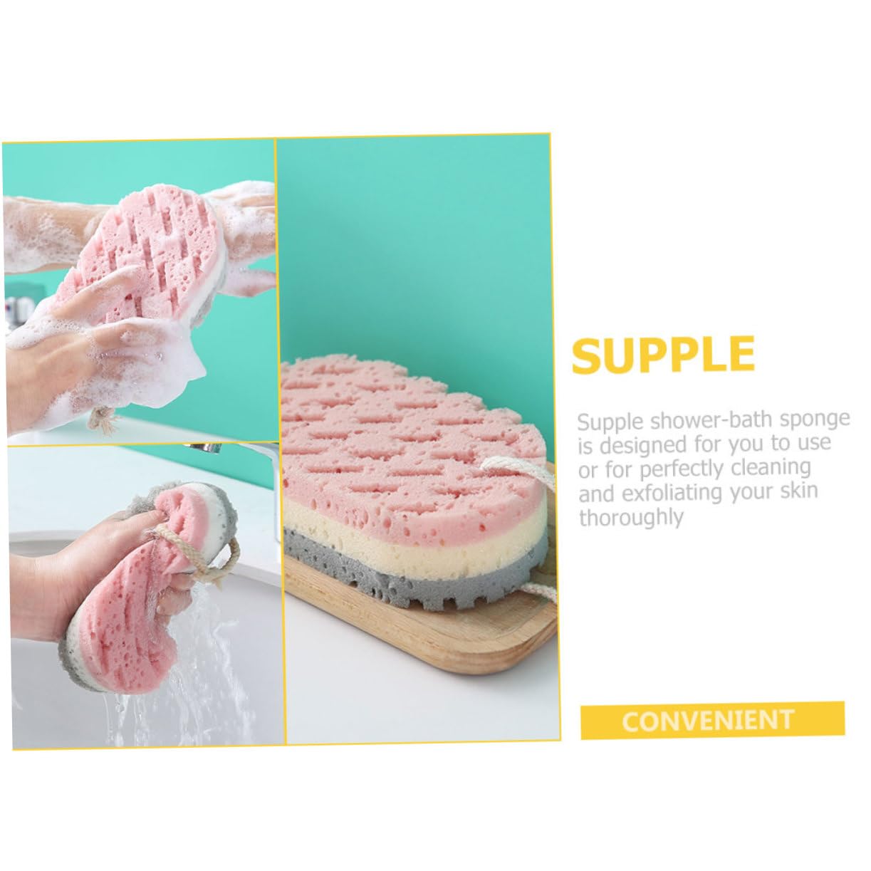 Healvian 5 Set di Spugne Esfolianti per Il Bagno per La Pulizia del Corpo per Uomini E Donne con Spazzola per 6 Pezzi*5