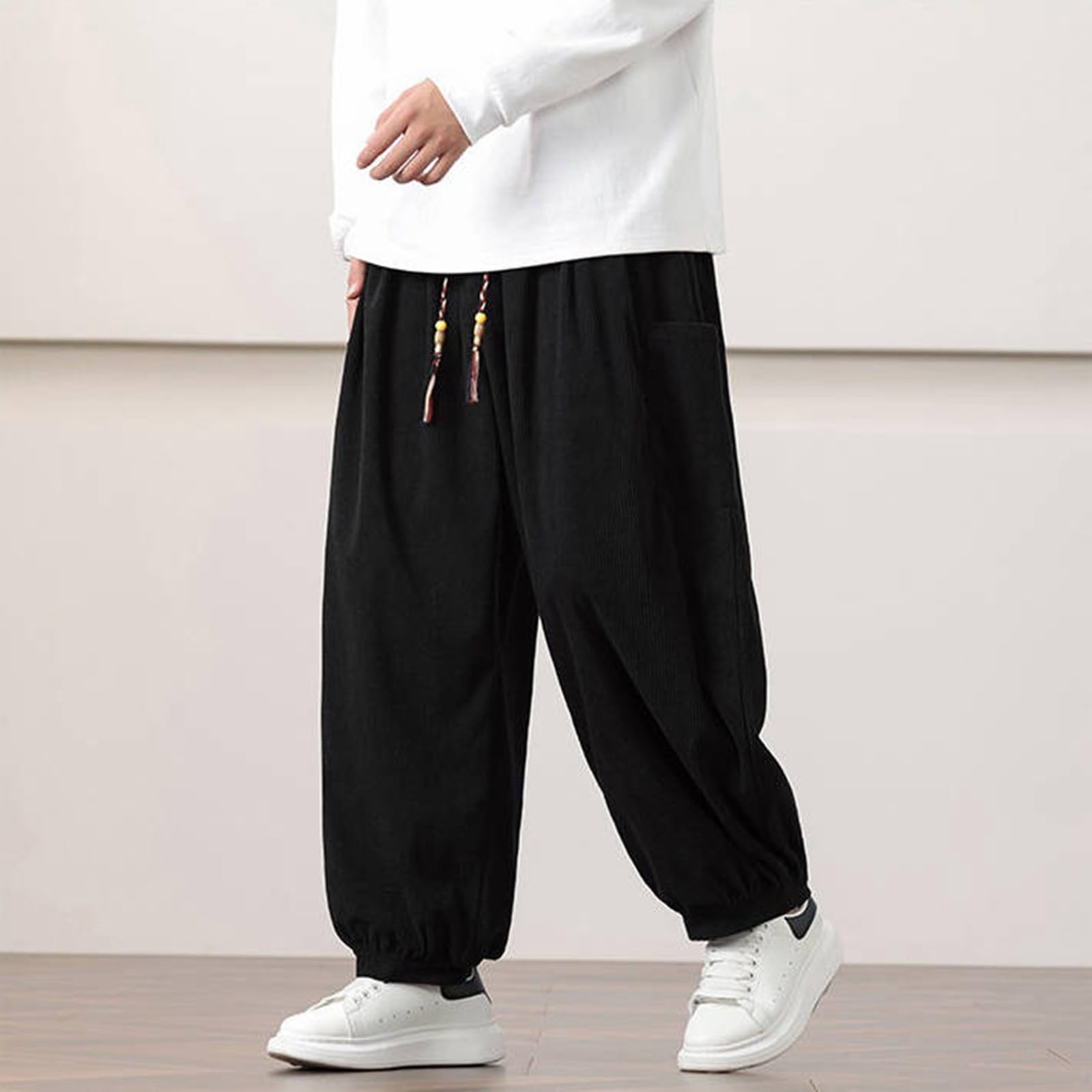 Pantaloni Casual in Velluto a Coste Autunno Inverno 2024 da Uomo, Larghi E Larghi, alla Moda, Taglie Grandi