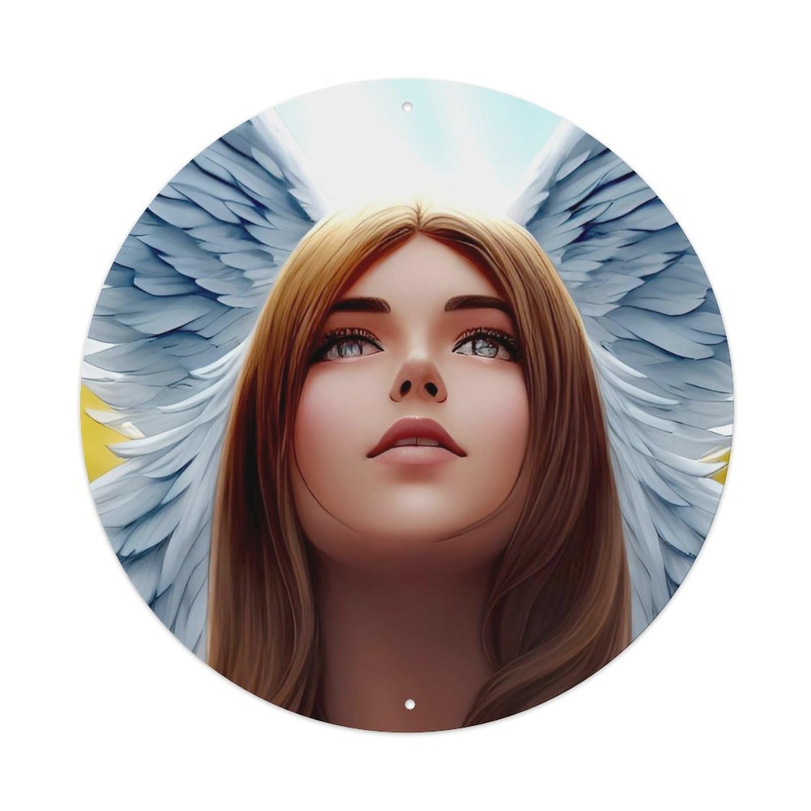 Vintage Angel Beautiful Angels Looking at The Sky Metal Tin Sign