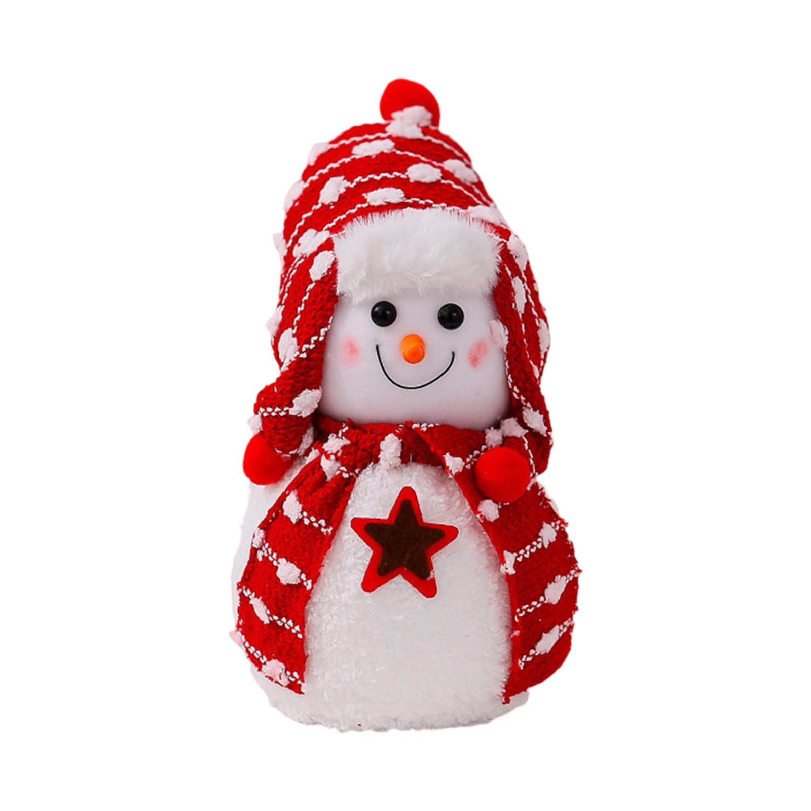 Poupée bonhomme de neige en peluche - Ornements de bureau - Jolies décorations de Noël pour l'extérieur et l'intérieur - Pour les vacances, les festivals, les mariages - Décoration de table en peluche