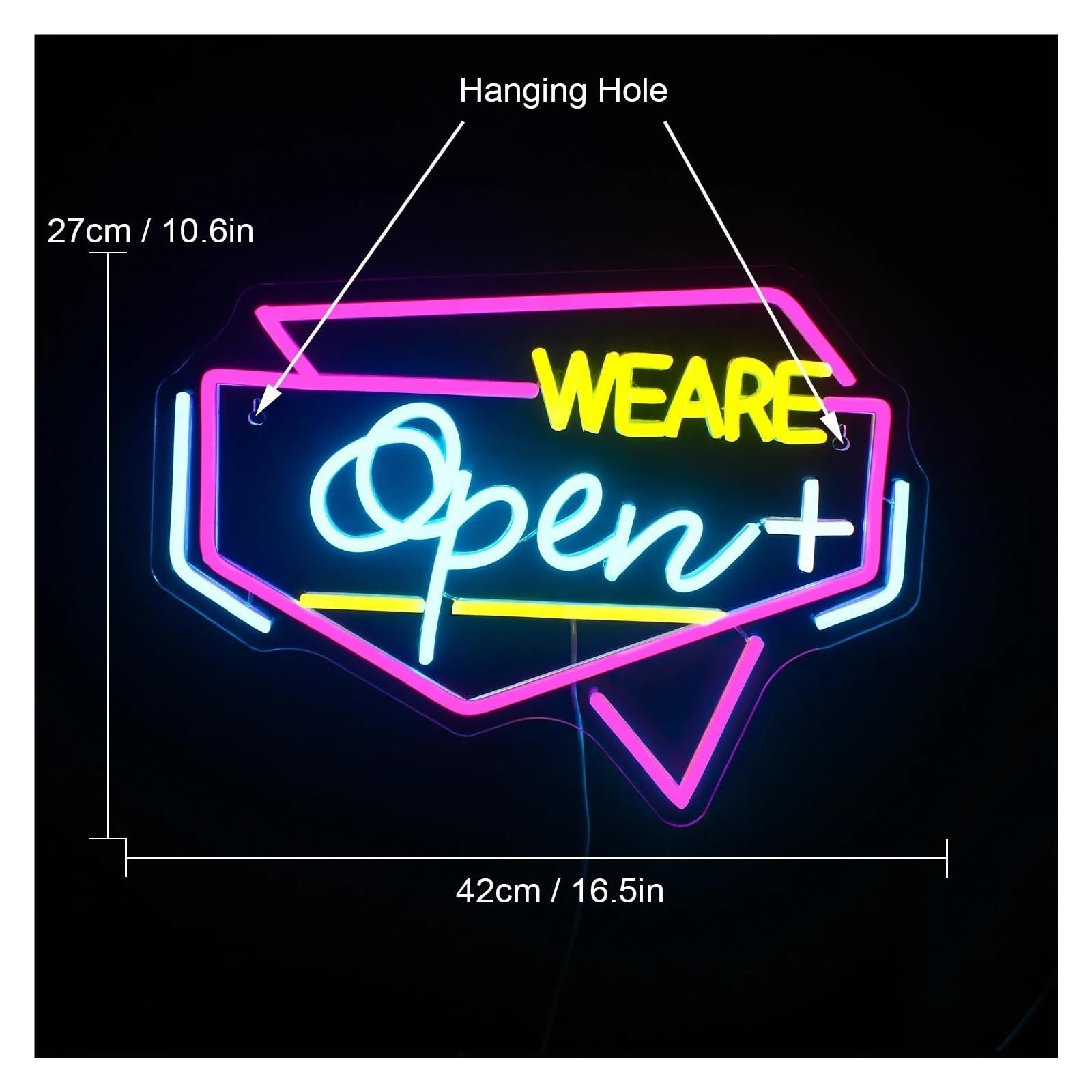 "Siamo aperti" per insegna al per neon per luci di benvenuto dimmerabili alimentate tramite per USB per bar negozi decorazioni murali