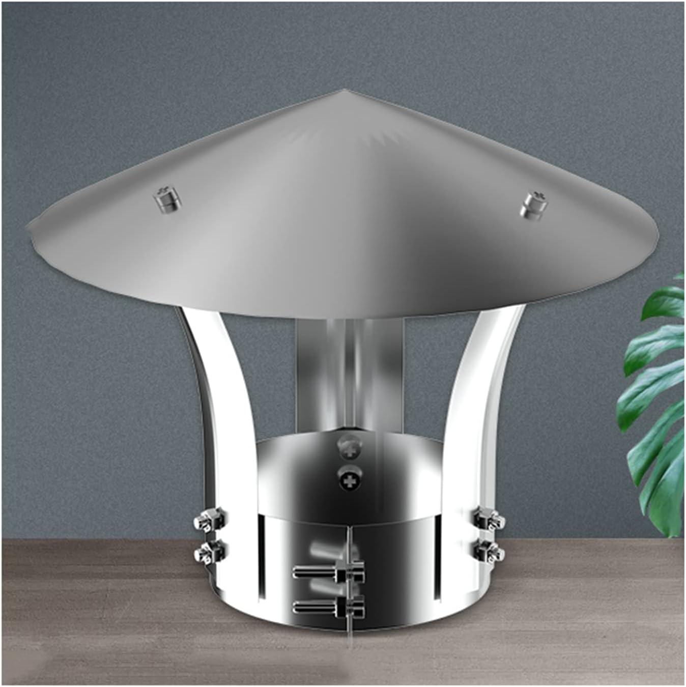 Chimney Flue Cone Top Rain Cap,Stainless Steel Chimney Cowl,Roof Cowl,Hood Top All Purpose Chimney Cowl,for Ducting Ventilation Cap,Easy Installation, Customized Size,d26cm/10.23in