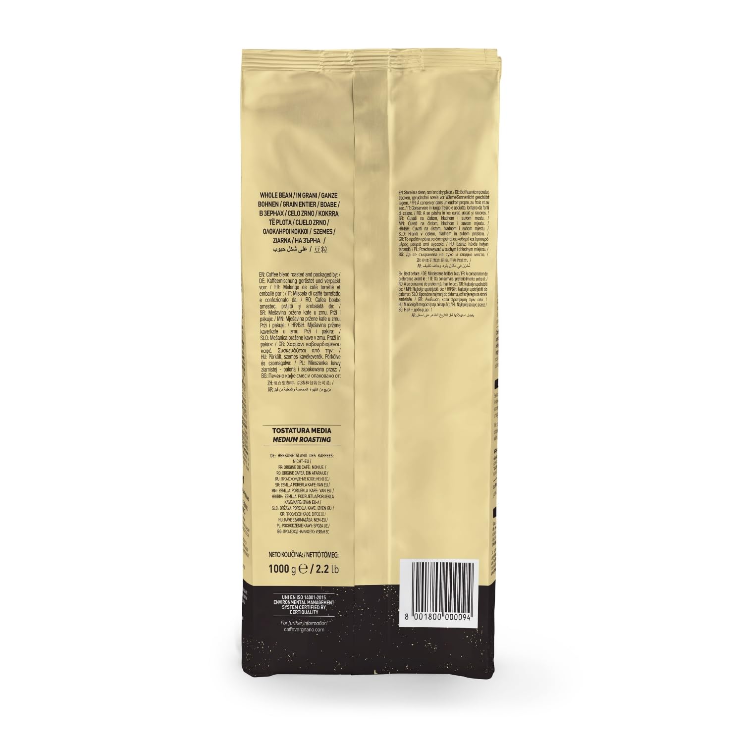 Caffè Vergnano 1882 Grains de café Granaroma - 1 kg (1 paquet)