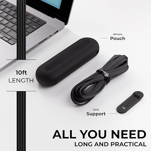 Miniatura 9 de Rolling Square inCharge XL - Cable de carga múltiple 6 en 1, cable USB portátil y USB-C con potencia de carga ultra rápida de 100 W, 10 pies9.8ft,