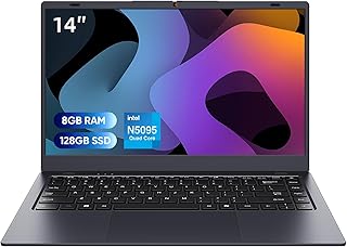 14 inch laptop computer, 8GB DDR4 RAM 128GB SSD, 4-core processor (up to 2.9GHz), thin and portable notebook PC, Win11 Pro, WiFi, BT4.2