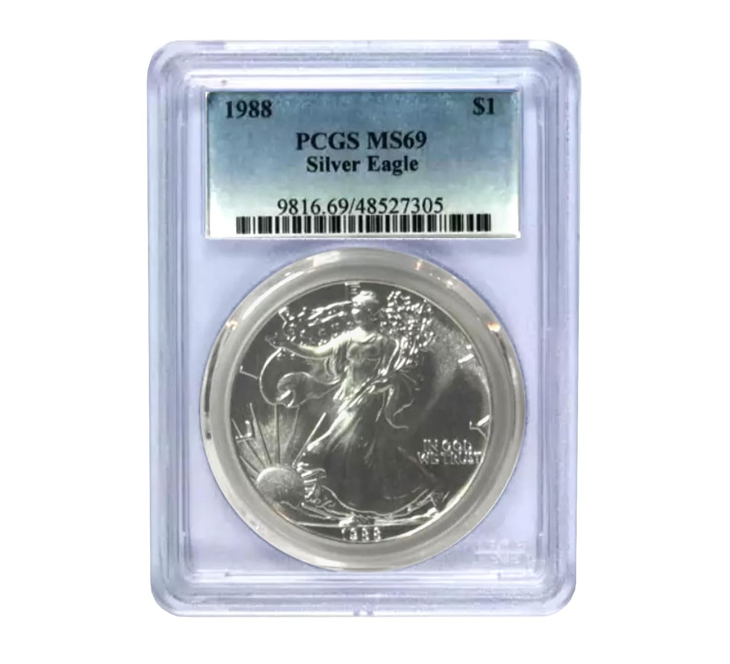 USA 1988 $1 American Silver Eagle Coin - MS69 PCGS - United States Mint