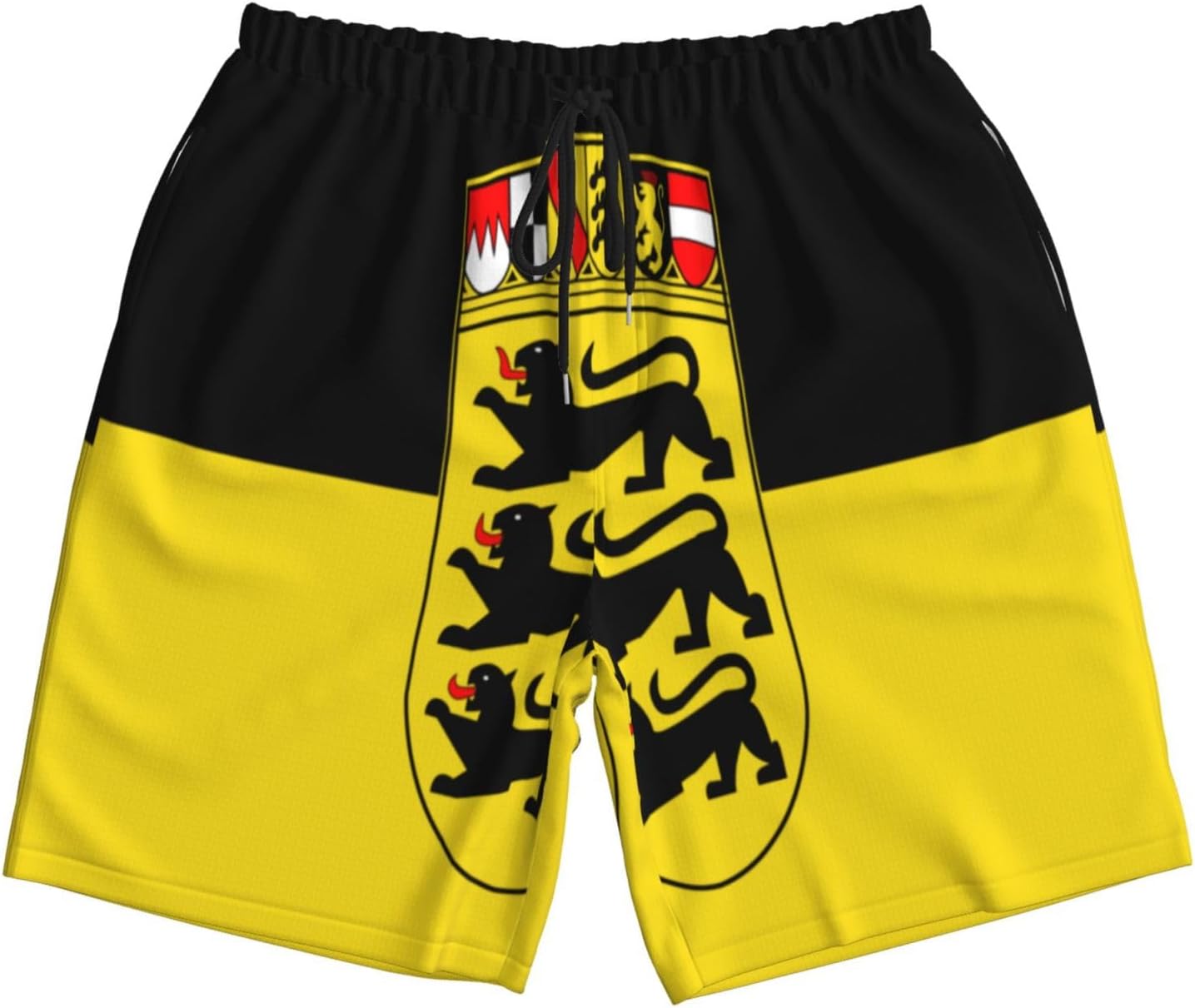 Flag of The State of Baden-Württemberg Men Beach Pants â€“ Swim Trunks for Men,Quick-Dry and Comfortable, Suitable for Beach, Surf, and Everyday Wear Black