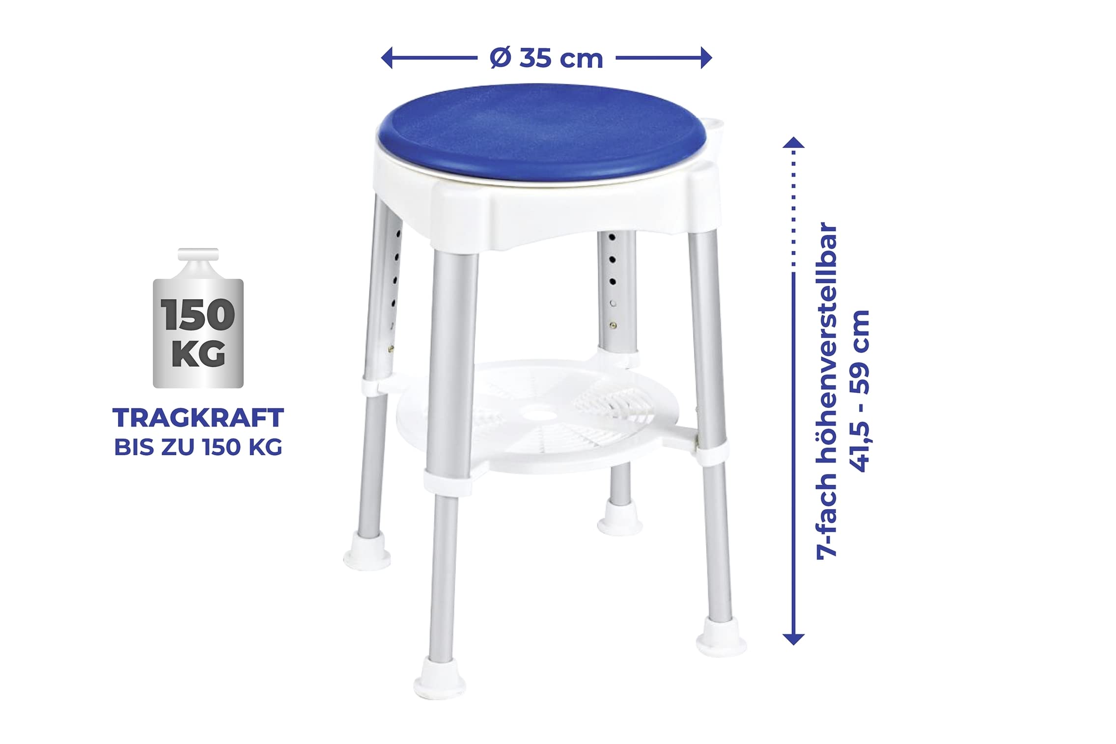 Maximex 9940200500 Sedia da Doccia, Pensata, Multicolore