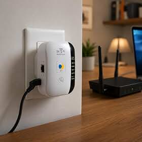 Extensor de Sinal WiFi 300Mbps com Porta Ethernet, Repetidor e Amplificador de Internet Sem Fio, Booster de Alcance para Casa, Cobertura até 3000m² e 35 Dispositivos, Fácil Configuração, 110V/220V