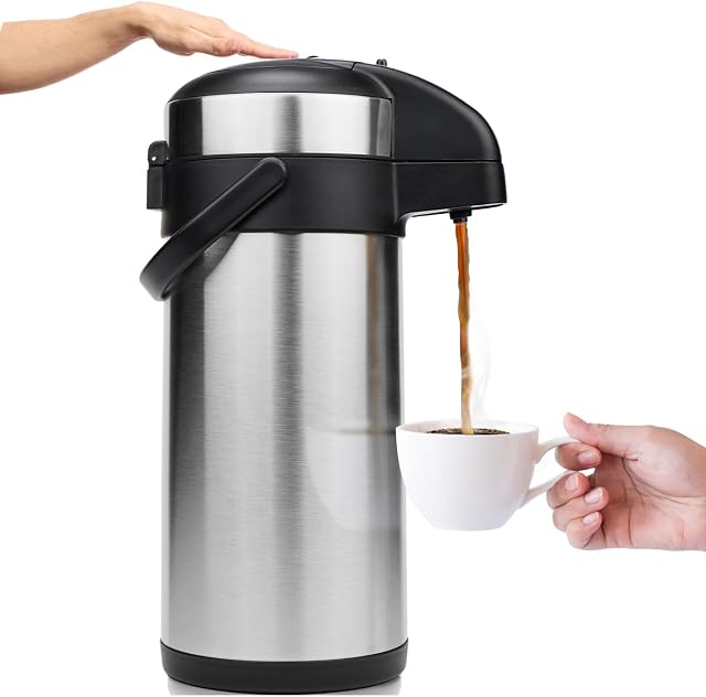 Coffee Carafe Hot Keeping 102oz Airpot Dispenser with Pump