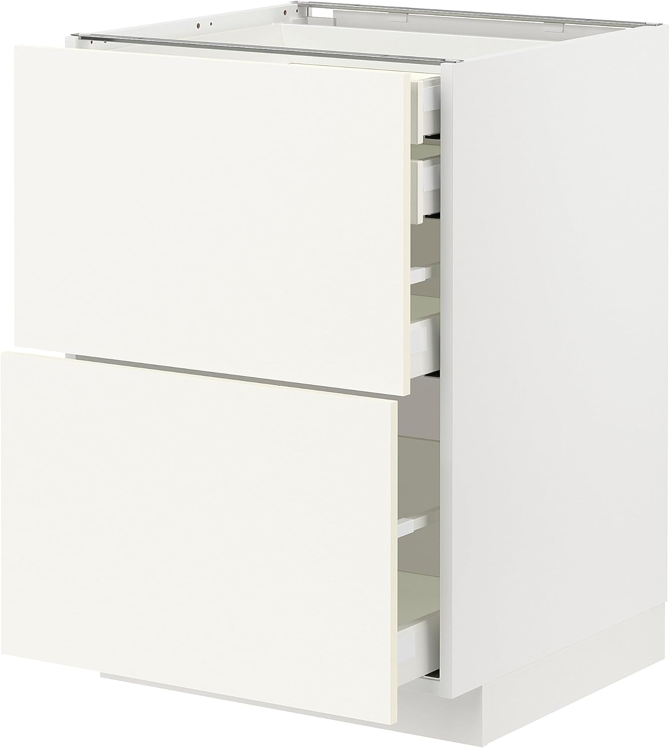 METOD/MAXIMERA Base cb 2 frnts/2 low/1 md/1 hi drw, White/Balstena White, 60x60 cm