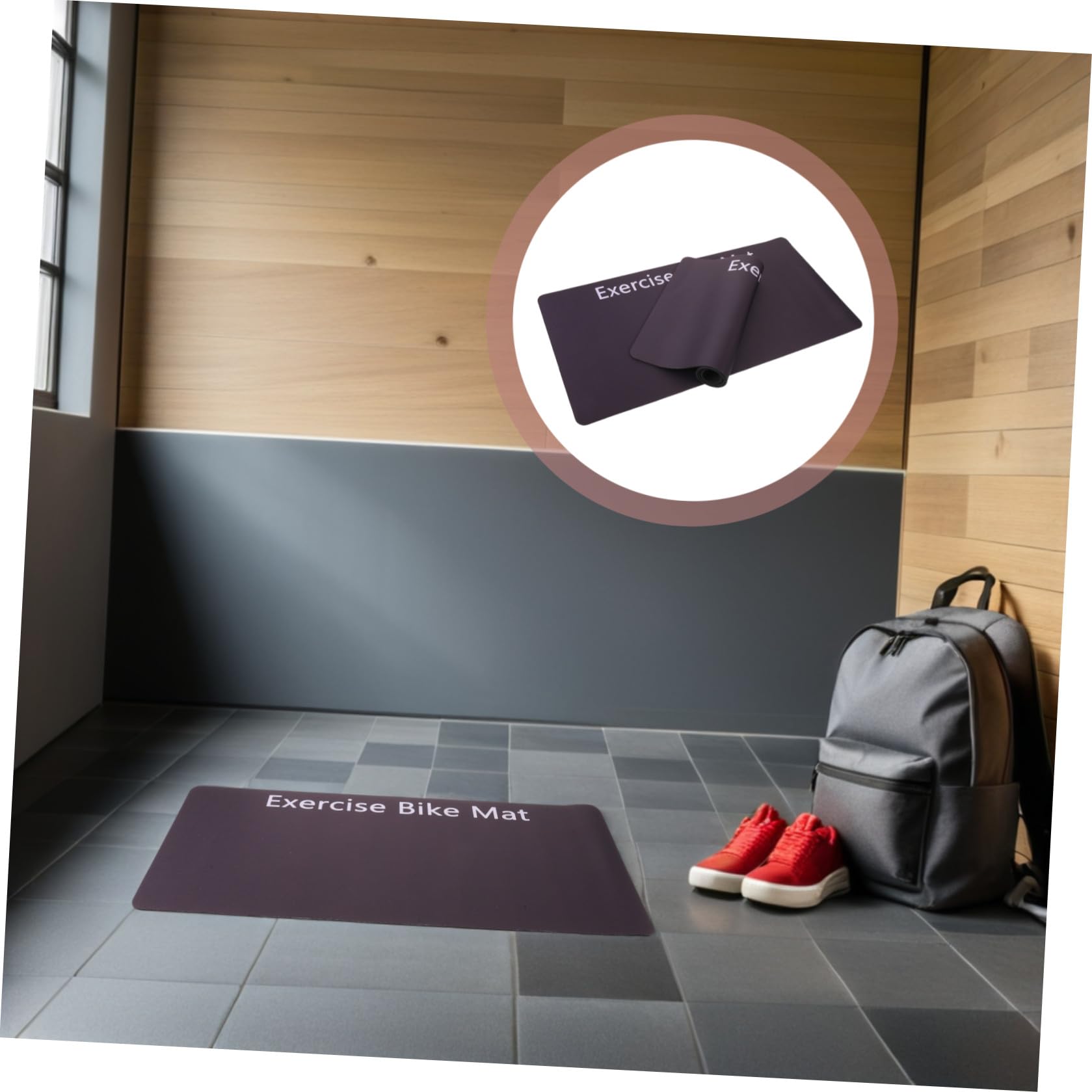 TOYANDONA 2 Pezzi Tappetino Leggero e Ammortizzante Antiscivolo in Gomma per Attrezzi Fitness Casa per Palestra Domestica e Esercizi Indoor