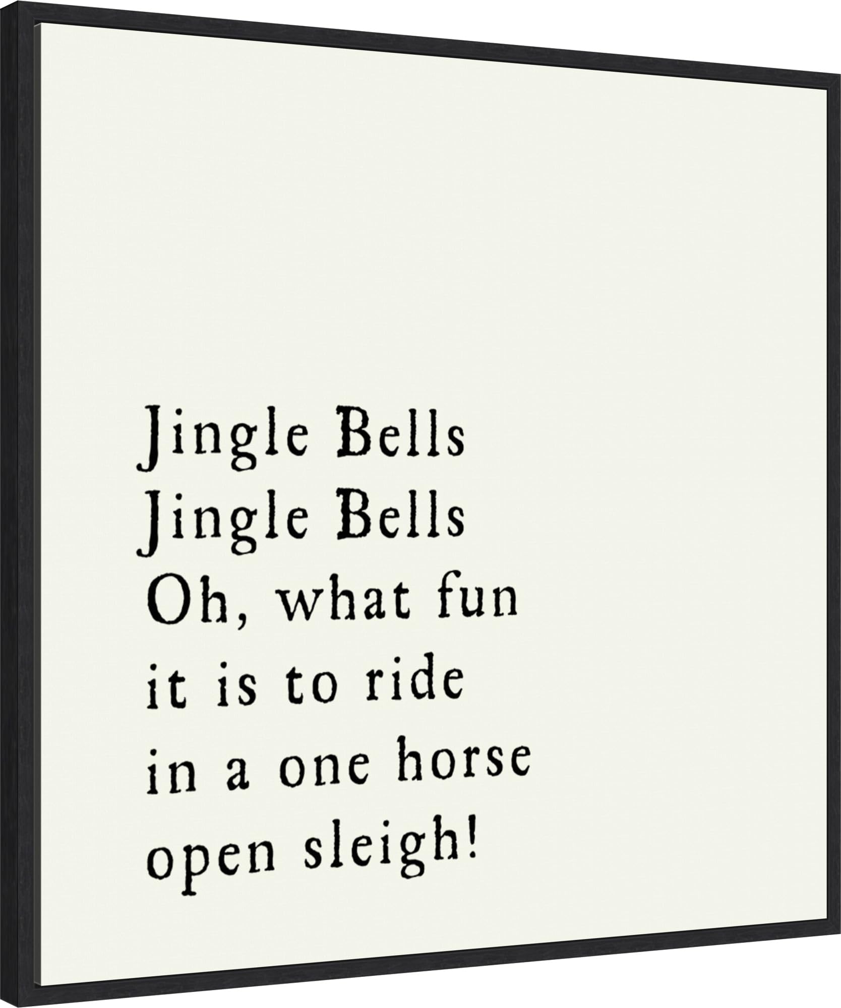 Amanti Art Framed Canvas Wall Art 30x30 Jingle Bells Portfolio, Framed Wall Art Canvas, Holidays Artwork, Modern Decor, Large Poster Painting for Living Room, Bedroom, Bathroom,