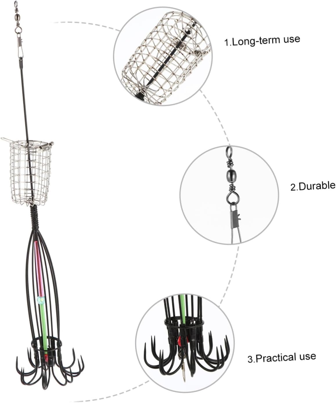 Fishing Trap Cage Fishhook Holder Bait Cage for Eels Crabs Lobsters Shrimp Portable Fishing Tackle