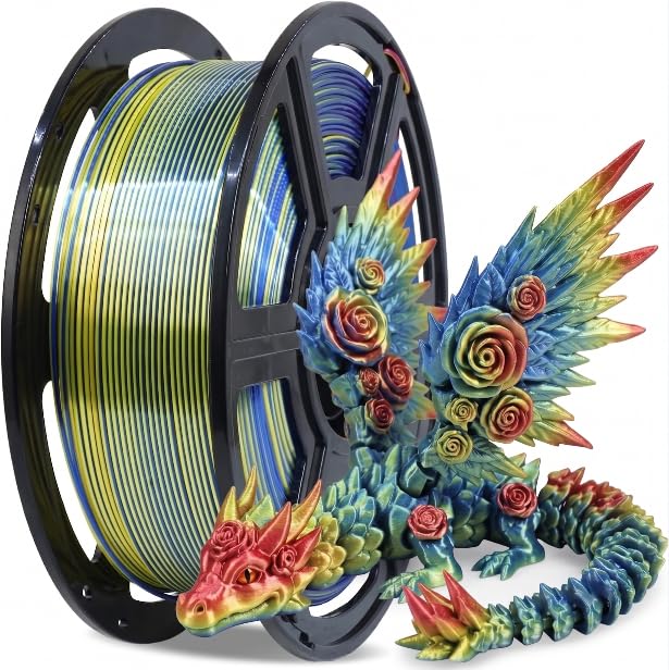Image of Silk PLA 3D Printer Filament 1.75mm Filajoy3D 3D Printing Filament 250g Dimensional Accuracy + /- 0.03mm for Most FDM 3D Printers,red Gold Blue
