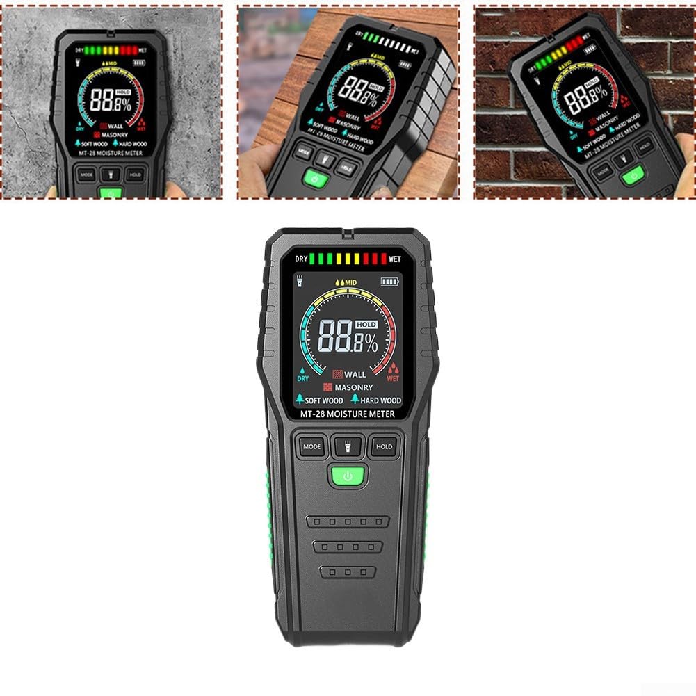 Medidor de humedad de madera con pantalla LCD para leña o ladrillo, probador de humedad sin pines para construcción, dispositivo profesional, 150 x 67 mm