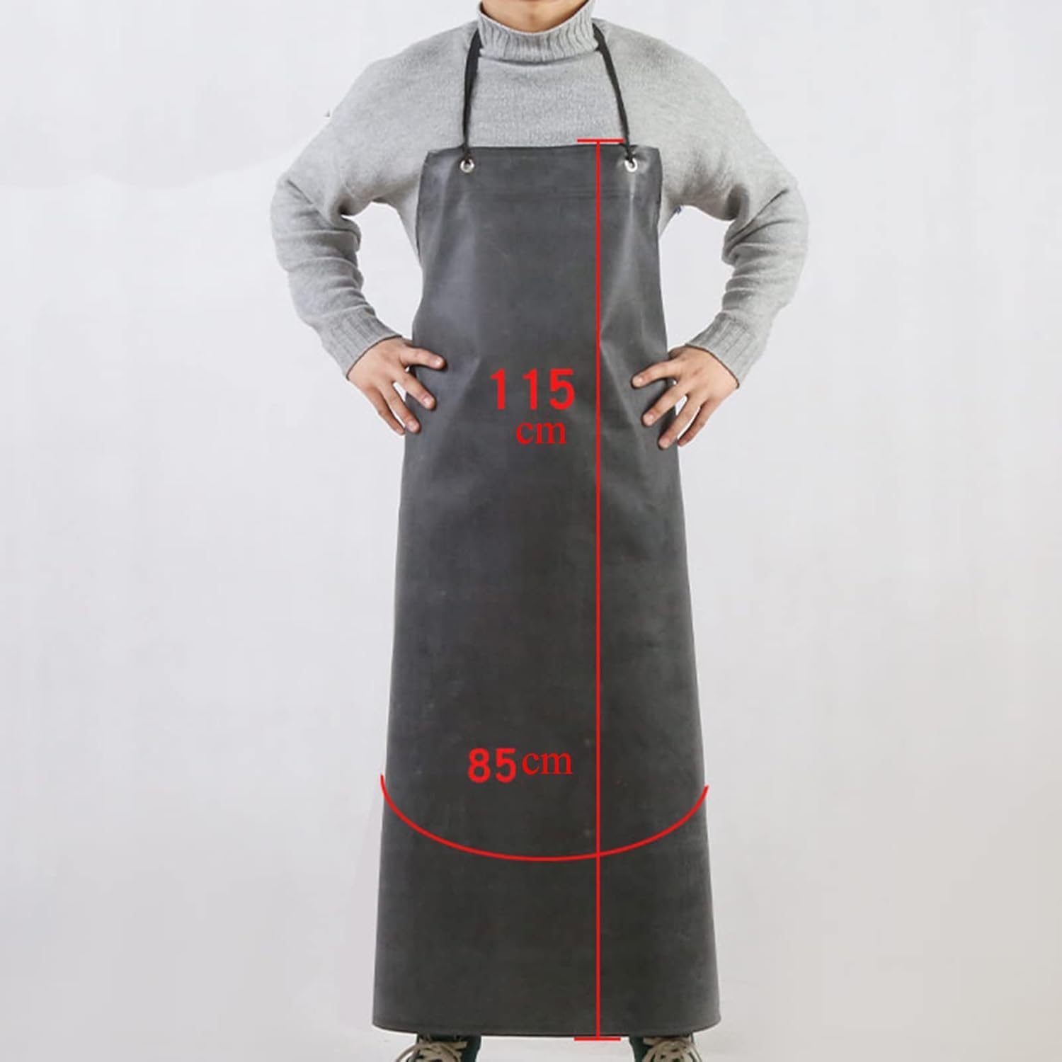 Tablier en Caoutchouc Résistant Aux Produits Chimiques Tabliers Résistants à L’Eau pour Hommes Tablier De Boucher Noir, Nero, 110x85cm