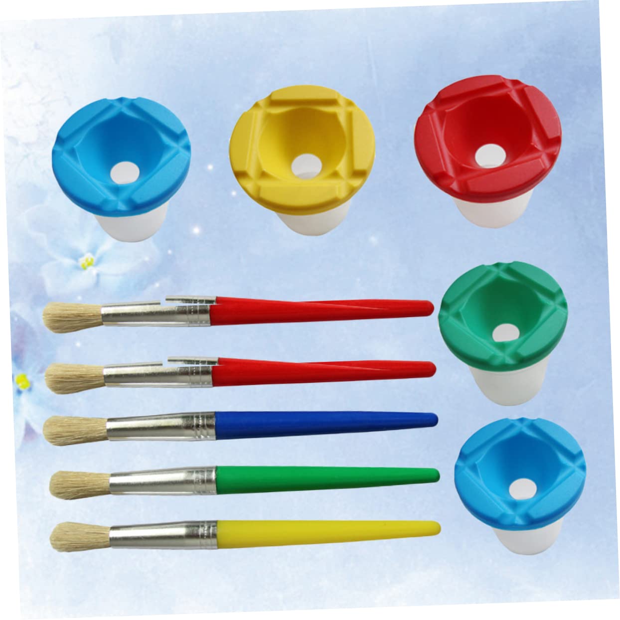 Yardwe 10 Sätze DIY Malbecher für Teiliges mit Fall Design Waschbecher und Pinselhalter für Kreatives Farben Zufällig für Kleine Künstler Zufällige Farbe