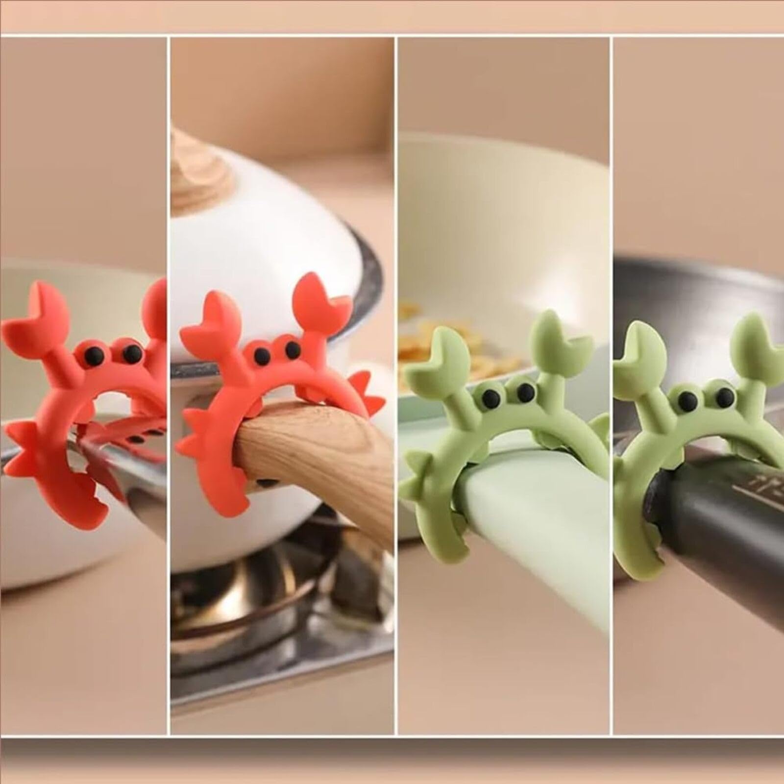Supporto per cucchiaio a forma di granchio, poggiamestolo in silicone
